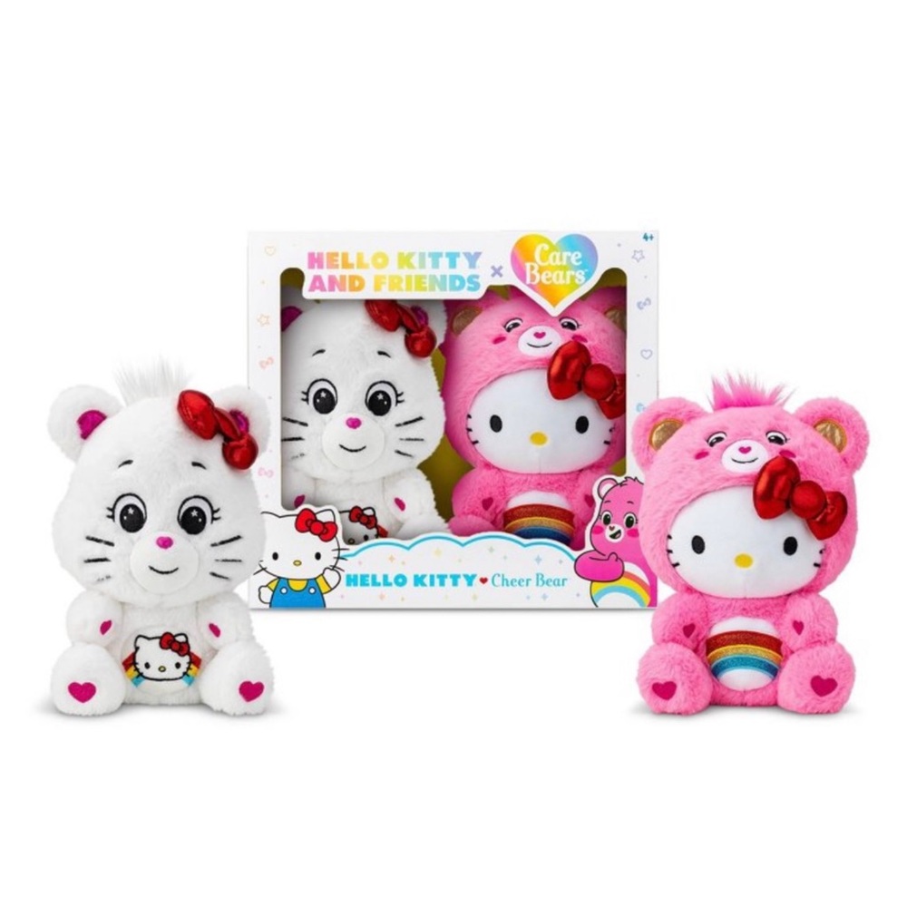CARE BEAR HELLO KITTY and CHEER BEAR PLUSH.